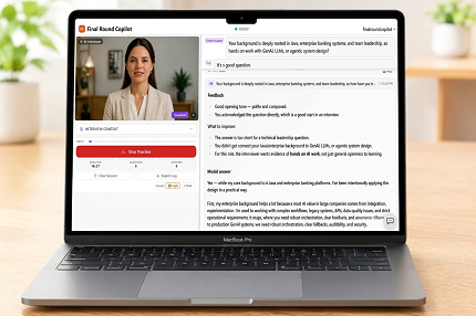 AI mock interview practice with an avatar interviewer